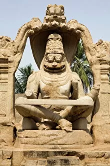 Images Dated 17th April 2009: The Narasimha Monolith from 1528 AD shows Vishnu as half-lion, half-man at Hampi
