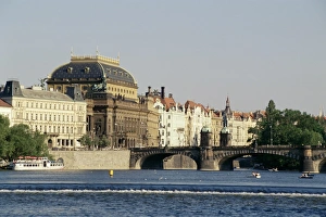 Vltava Prints: Narodni Divadlo (National Theatre), Prague, Czech Republic, Europe