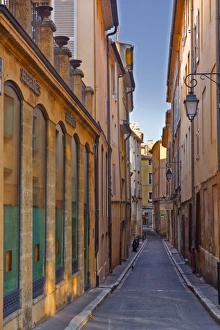 Stereotypically French Prints: A narrow backstreet in Aix-en-Provence, Bouches-du-Rhone, Provence, France, Europe