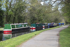 Narrow Boats, Pontcysyllte Canal, UNESCO World Heritage Site, Llangollen, Dee Valley, Denbighshire, North Wales, Wales, United Kingdom, Europe