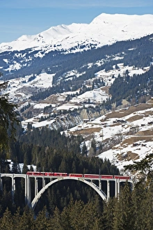 Alps Prints: Narrow gauge railway, Langwieser Viaduct