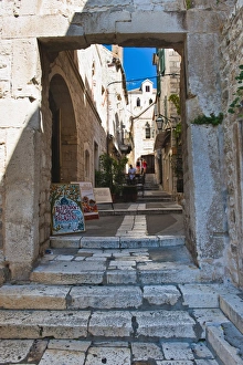 Hvar Island Prints: Narrow side street, Hvar Town, Hvar Island, Dalmatian Coast, Croatia, Europe