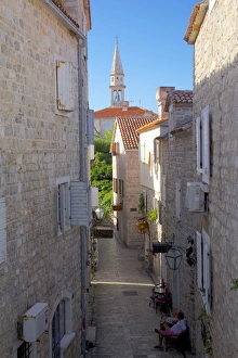 Shutters Prints: Narrow street in the Old Town, Budva, Montenegro, Europe
