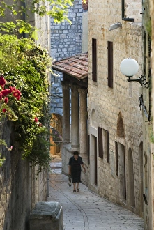 Kvarner Gulf Prints: Narrow street in old town, Rab Town, Rab Island, Kvarner Gulf, Croatia, Europe