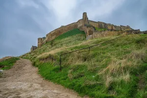 Management Prints: Naryn-Kala fortress stands on a hill overlooking the landscape of Dagestan