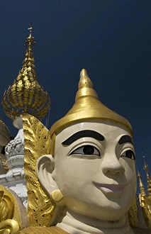 Nat (spirit) statue, Shwedagon Pagoda, Yangon (Rangoon), Myanmar (Burma), Asia