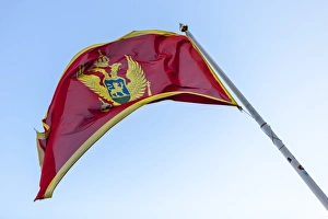 Flag Pole Prints: National Flag of Montenegro, Europe