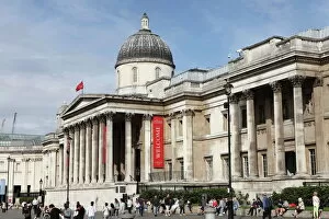 Trafalgar Square Collection: The National Gallery, the art museum on Trafalgar Square, London, England, United Kingdom, Europe