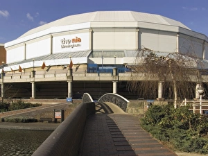 Midland Prints: National Indoor Arena from the James Brindley canal side walk, Birmingham Main Line canal