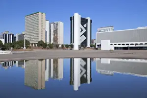 Brasilia Prints: National Library, skyscrapers, UNESCO World Heritage Site