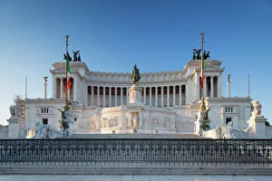 Flag Prints: National Monument to Victor Emmanuel II, Rome, Lazio, Italy, Europe