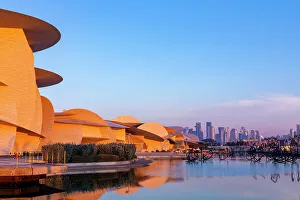 Architectural Design Prints: National Museum of Qatar at sunrise, Doha, Qatar, Middle East
