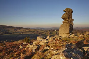 A natural granite outcrop seen in low winter sunlight, Bowermans Nose