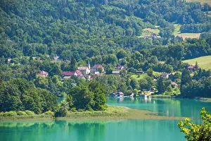 Savoie Prints: Natural Lake of Aiguebelette, department of Savoie, Rhone-Alpes region, France, Europe