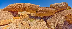Natural stone bridge of petrified wood called Keystone Bridge
