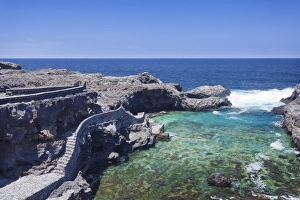 El Hierro Prints: Natural swimming pool, Charco Manso Bay, Punta Norte near Echedo, UNESCO biosphere reserve