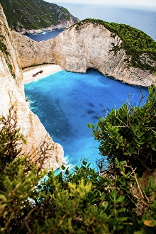 Relax Prints: Navagio beach with the famous wrecked ship, Zante (Zakynthos), Greek Islands, Greece