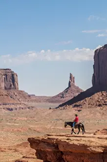 Jagged Prints: Navajo man on horseback, Monument Valley Navajo Tribal Park, Monument Valley, Utah