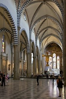 Nave Prints: Nave of Church of Santa Maria Novella, Florence, UNESCO World Heritage Site
