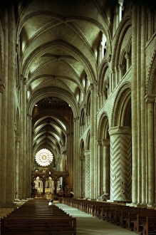Nave Prints: The nave, Durham Cathedral, County Durham, England, United Kingdom, Europe