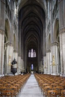 Nave, Reims Cathedral, UNESCO World Heritage Site, Reims, Marne, France, Europe