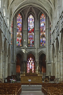 Chairs Prints: The nave of Saint Louis de Blois cathedral, Blois, Loir-et-Cher, Centre, France, Europe