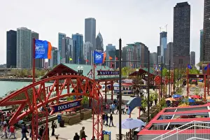 Flag Prints: Navy Pier, Chicago Illinois, United States of America, North America