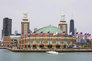 Navy Pier Prints: Navy Pier from Lake Michigan, Chicago, Illinois, United States of America, North America