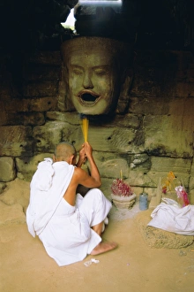One Senior Man Only Prints: Neak Pean, Angkor, Cambodia