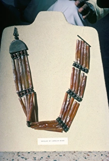 Necklace of carnelian beads