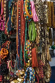 Accessory Prints: Necklaces on a market stall in the Cloth Hall on Main Market Square