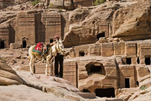 Images Dated 10th October 2007: Necropolis, Facade Street, Petra, UNESCO World Heritage Site, Jordan, Middle East