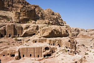 Images Dated 10th October 2007: Necropolis, Facade Street, Petra, UNESCO World Heritage Site, Jordan, Middle East