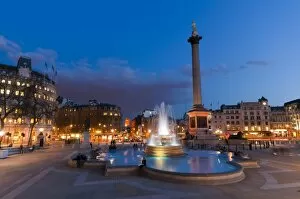 Images Dated 8th April 2010: Nelsons Column and Trafalgar Square, London, England, United Kingdom, Europe