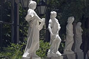 Images Dated 2nd July 2009: Neo-classical statues in the gardens of what was originally the villa of Jos? Gomez Mena
