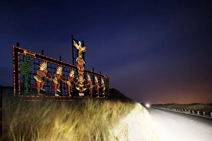 Signage Prints: Neon sign on desert road