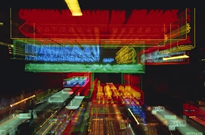 Advert Prints: Neon signs, Hong Kong, China, Asia