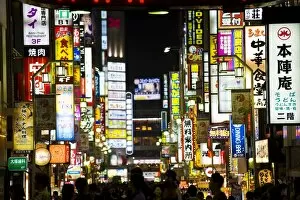 Images Dated 2nd November 2008: Neon signs, Kabukicho, Shinjuku, Tokyo, Japan, Asia