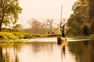 Nepalese gondolier in Chitwan National Forest, Nepal, Asia