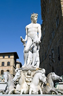 The Neptune (Biancone) statue, Piazza della Signoria, Florence (Firenze) The Neptune (Biancone) statue, Piazza della Signoria, Florence (Firenze)