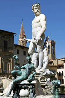 The Neptune (Biancone) statue, Piazza della Signoria, Florence (Firenze)