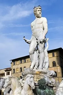 Images Dated 6th April 2009: The Neptune (Biancone) statue, Piazza della Signoria, Florence (Firenze)