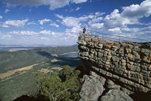 Victoria Prints: The nerve test at the Pinnacle, a lookout in the Wonderland Range