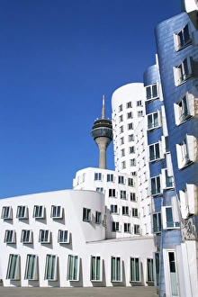 The Neuer Zollhof building by Frank Gehry at the Medienhafen