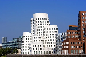 The Neuer Zollhof building by Frank Gehry at the Medienhafen