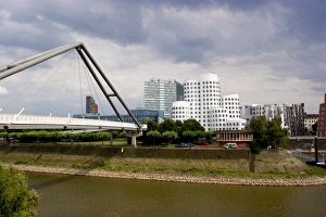 Dusseldorf Prints: The Neuer Zollhof buildings by Frank Gehry at the Medienhafen