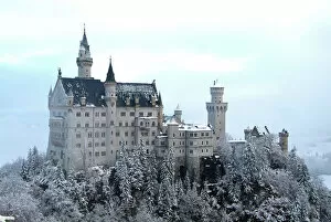 Bavaria Gallery: Neuschwanstein Castle in winter, Schwangau, Allgau, Bavaria, Germany, Europe