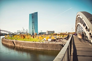 Architecture Collection: New architecture in the Frankfurt Ostend district including the EZB Building, Frankfurt
