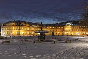 Stuttgart Prints: New Castle on Schlossplatz Square, Stuttgart, Neckar Valley, Baden-Wurttemberg, Germany