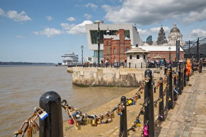 Padlock Prints: New Ferry Terminal on the Waterfront, Liverpool, Merseyside, England, United Kingdom